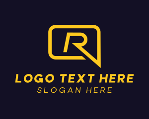 Outsourcing - Chat Bubble Letter R logo design