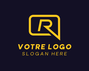 Customer Service - Chat Bubble Letter R logo design