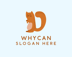 Playful Cat Letter D Logo