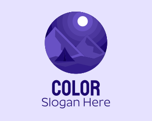 Hiking - Purple Mountain Campsite logo design