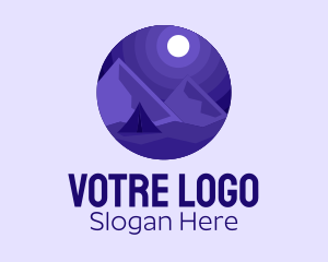 Mountaineer - Purple Mountain Campsite logo design