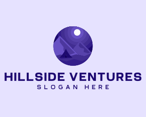 Hillside - Evening Mountain Campsite logo design