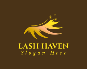 Golden Eyelash Extensions logo design