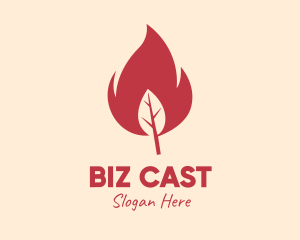 Hot - Red Fire Leaf logo design