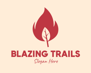 Wildfire - Red Fire Leaf logo design