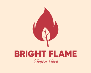 Lighter - Red Fire Leaf logo design