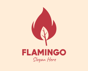 Burning - Red Fire Leaf logo design