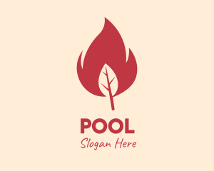 Blaze - Red Fire Leaf logo design