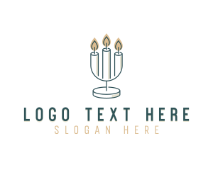 Scented - Candle Decor Candelabra logo design