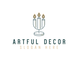 Candle Decor Candelabra logo design