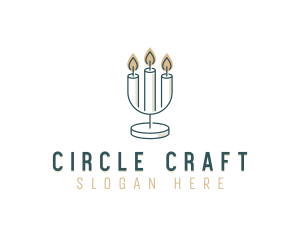 Candle Decor Candelabra logo design