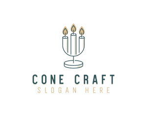 Candle Decor Candelabra logo design