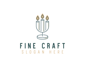 Candle Decor Candelabra logo design