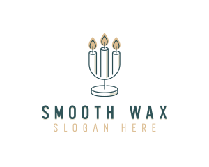 Candle Decor Candelabra logo design