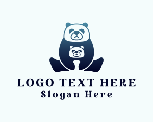 Gradient Panda Animal  logo design