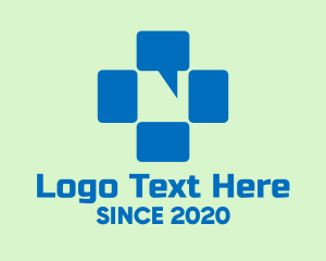 Blue - Cross Chat Bubble logo design