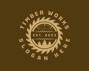 Woodwork Lumber Sawmill logo design