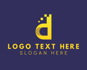 Letter D - Modern Developer Pixel logo design