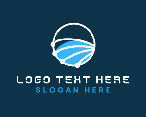 Technology - Tech Circuit Globe logo design