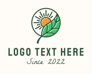 Vegetarian - Sun Leaf Agriculture logo design