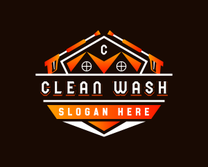 Roof Power Wash Cleaning logo design