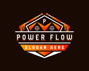 Roof Power Wash Cleaning logo design