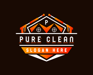 Roof Power Wash Cleaning logo design