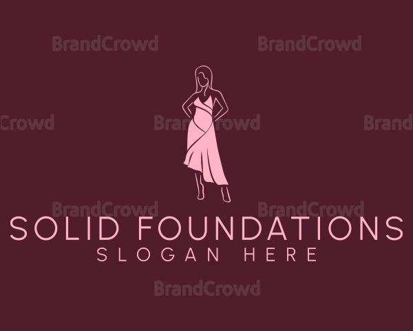 Pink Dress Fashion Logo