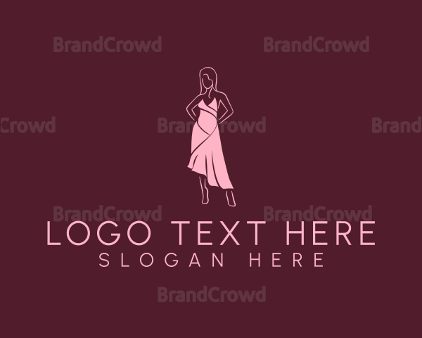 Pink Dress Fashion Logo