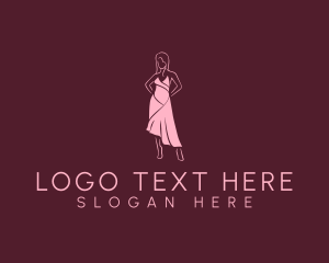 Fashion Designer - Pink Dress Fashion logo design