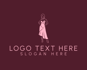 Pink Dress Fashion  logo design