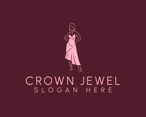 Pageantry - Pink Dress Fashion logo design