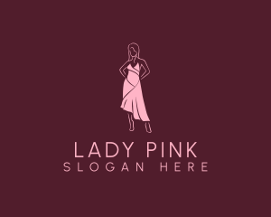 Pink Dress Fashion  logo design