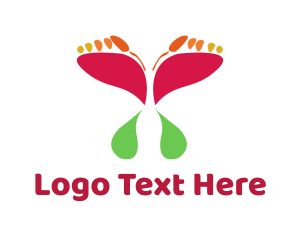 Insect - Butterfly Feet Spa logo design
