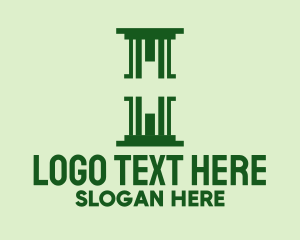 Negative Space - Green Medical Pillar logo design