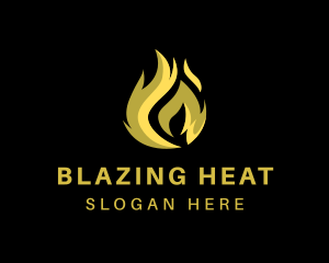 Heat Fire Flame logo design