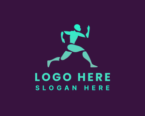 Person - Running Robotic Human logo design