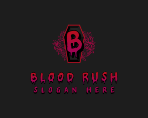 Vampire Coffin Blood logo design