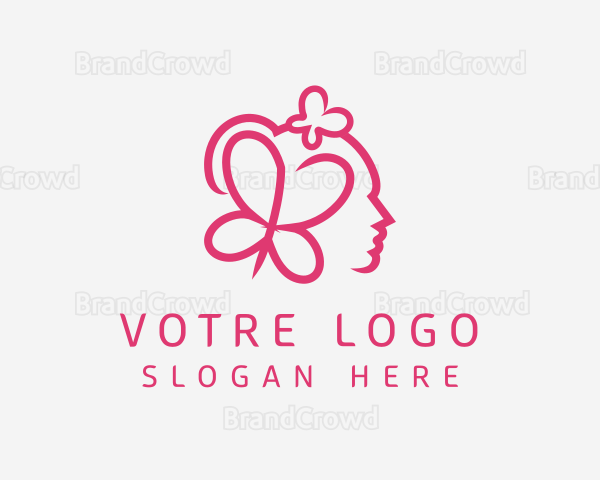 Pink Beauty Butterfly Logo