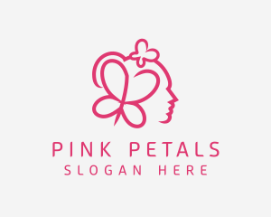 Pink Beauty Butterfly logo design