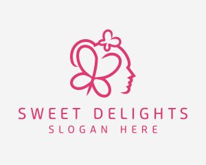 Pink Beauty Butterfly logo design