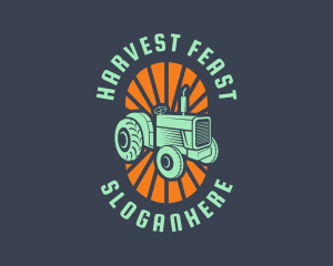 Farming Retro Tractor logo design