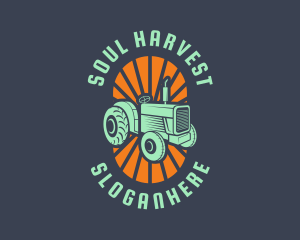 Farming Retro Tractor logo design