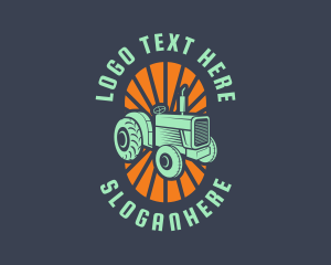 Farmer - Farming Retro Tractor logo design