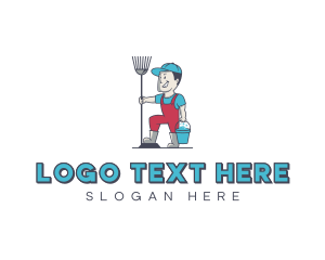 Janitorial - Custodian Janitorial Cleaner logo design