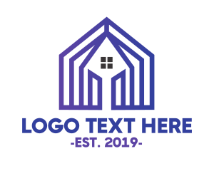 Construction - Blue House Pattern logo design