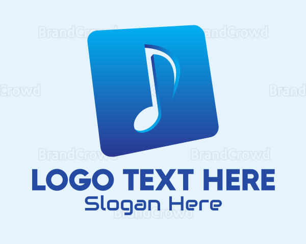 Blue Gradient Musical Note Logo