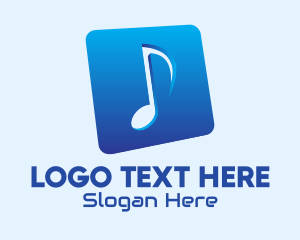 Music Player - Blue Gradient Musical Note logo design