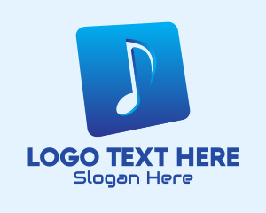 Blue Gradient Musical Note Logo