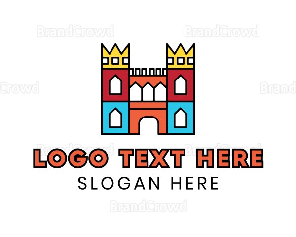 Colorful Polygon Castle Logo